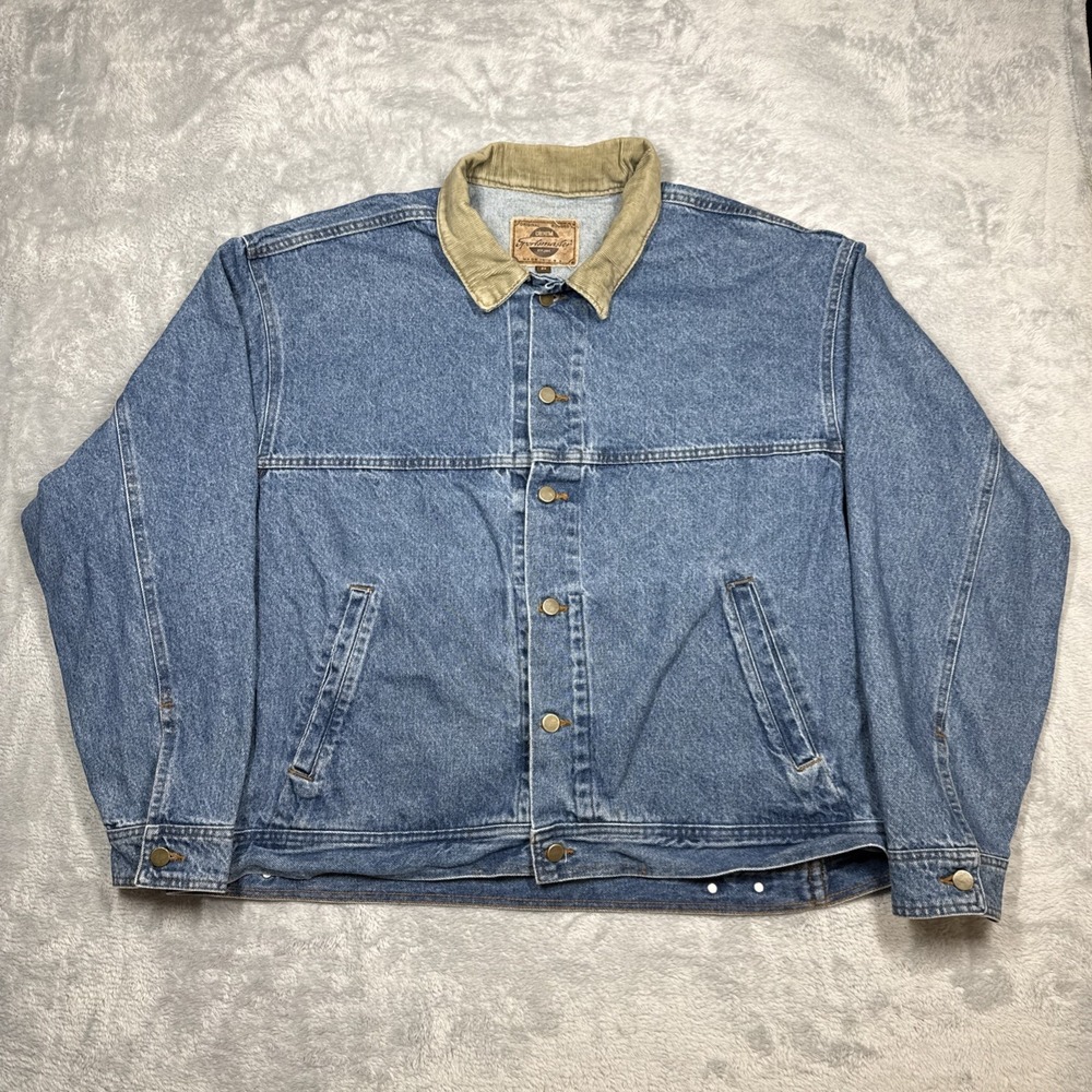 Vintage Sportsmaster Denim Jacket 2XL Blue Classic Trucker Corduroy 80s USA